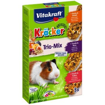 VITAKRAFT Baton pentru porcuşori de Guineea Miere/Arahide/Fructe, 3 bucăţi, 168g