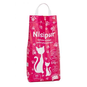 Asternut igienic natural, nisip pentru pisici, Nisipur, bentonita, 5 kg