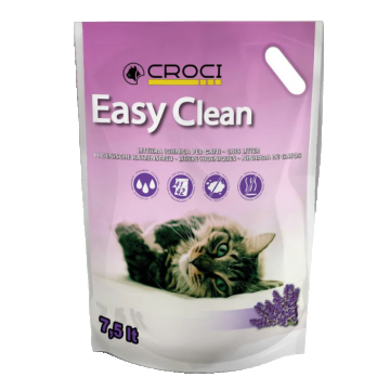 Asternut igienic pentru pisici Croci Easy Clean, Silicat, Lavanda, 7.5L