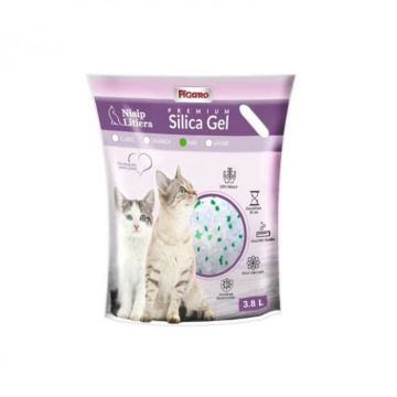Asternut igienic pentru pisici Silica Gel Figaro 3,8L cu mar