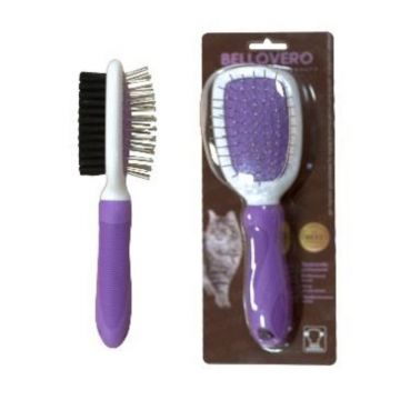 Bellovero Perie dubla pentru pisici, otel si plastic