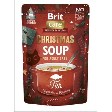 BRIT CARE Plic pentru pisici adulte, Supă cu Peşte, ediţie Crăciun 75g