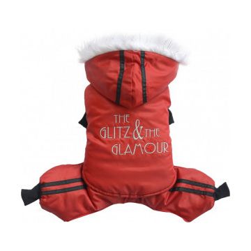 Geaca captusita cu gluga - Rosu - XXS