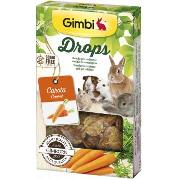 GIMBI Dropsuri pentru rozătoare, cuMorcov 50g