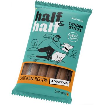 HALF&HALF Recompense pentru câini, batoane cu Pui 100g