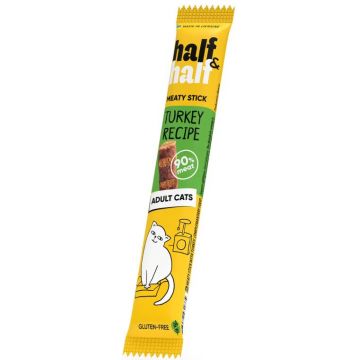 HALF&HALF Recompense pentru pisici, baton Curcan 5g