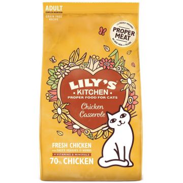 LILY'S KITCHEN Answered my purrs, hrană uscată pentru pisici, cu Pui şi legume
