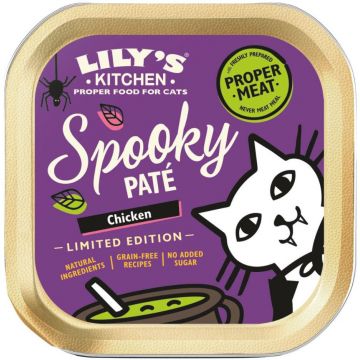 LILY'S KITCHEN Smooth Pat pentru pisici, cu Pui, ediţie specială Halloween 85g