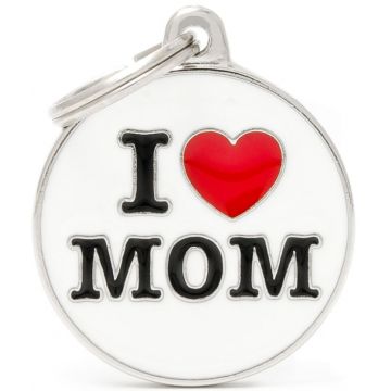 MY FAMILY Charms Medalion pentru gravat I LOVE MOM 3,17x3,93cm