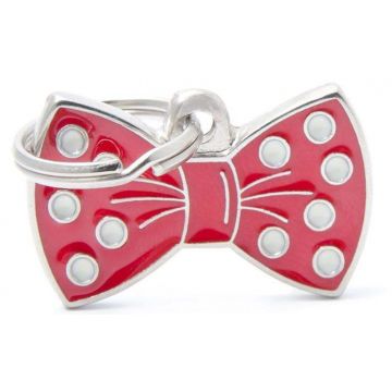 MY FAMILY Charms Medalion pentru gravat, Papion Roşu 3x1,9cm