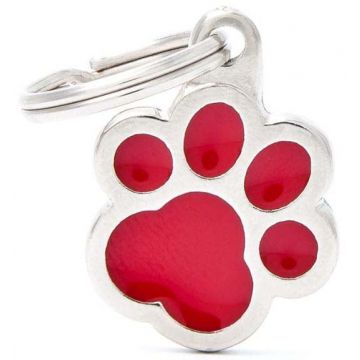 MY FAMILY Classic Medalion round pentru gravat, Lăbuţă 2x2cm, Roşu