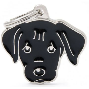 MY FAMILY Friends Medalion pentru gravare Labrador Negru 3,3x2,6cm