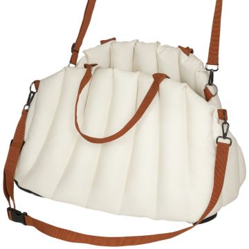 PawHut Scaun Auto pentru Câini Mici cu Lesă și Bază Antiderapantă, Convertibil în Geantă pentru Animale, Crem | Aosom Romania