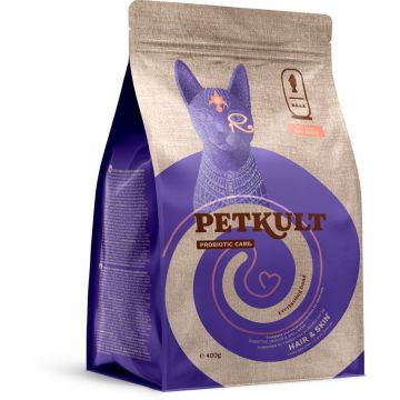 PETKULT Probiotic Care HAIR&SKIN pentru pisici, cu Somon proaspăt