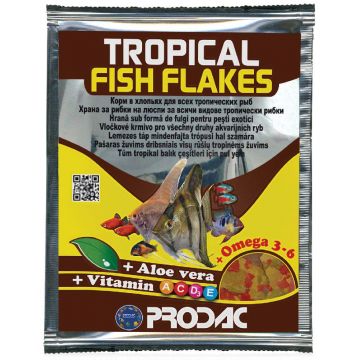 PRODAC Tropical Plic Hrană pentru peşti tropicali, fulgi 12g