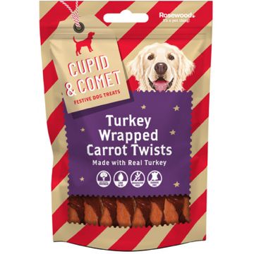 ROSEWOOD Recompensă pentru câini, cu curcan şi morcov, ediţie Crăciun 100g