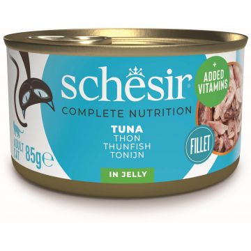 SCHESIR Conservă pentru pisici, cu Ton, în jeleu 85g