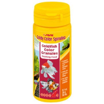 SERA GOLDY Color Spirulina Hrană granulată pentru caraşi aurii