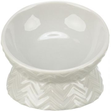 Trixie, castron ceramic ridicat ergonomic, taupe deschis, 0.15 L/ 13 cm