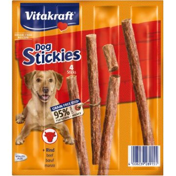 VITAKRAFT Delicatese pentru câini Stickies cu Vită 4 bucăţi, 44g