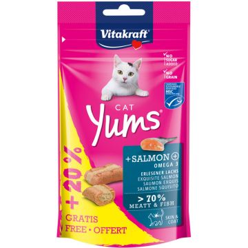 VITAKRAFT Delicatese pentru pisici Cat Yums cu Somon 40g+20% GRATIS