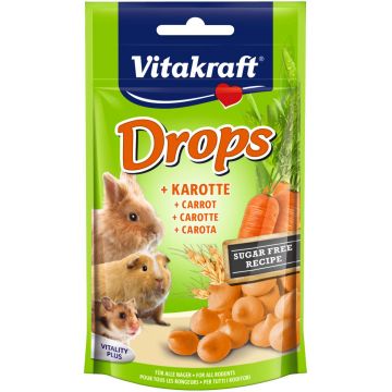 VITAKRAFT Dropsuri cu Morcov pentru rozătoare 75g
