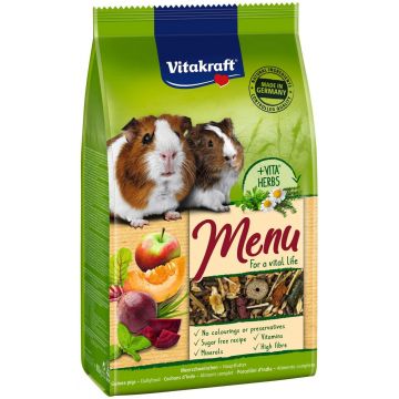 VITAKRAFT Menu VITAL cu Ierburi,  Hrană pentru porcuşori de Guineea 400g