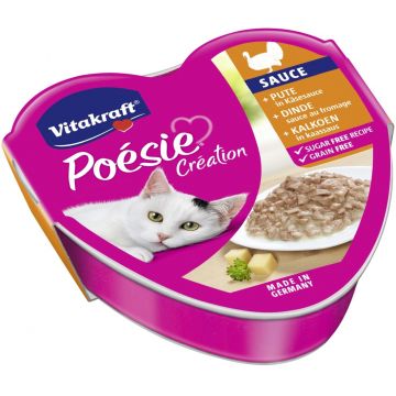 VITAKRAFT Poesie Creation Bol pentru pisici, cu Curcan în sos de Brânză 85g