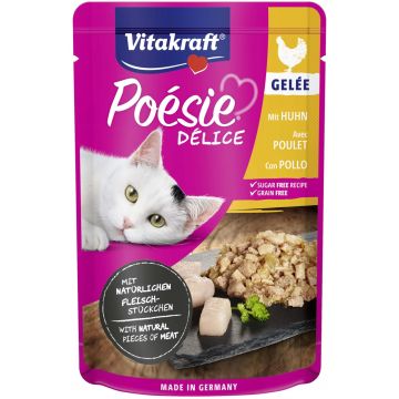 VITAKRAFT Poesie Delice Gelee Plic pentru pisici, cu Pui în Aspic 85g