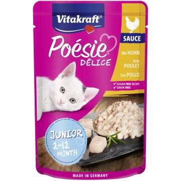 VITAKRAFT Poesie Delice Sauce JUNIOR Plic pentru pisicuţe cu Pui în Sos 85g