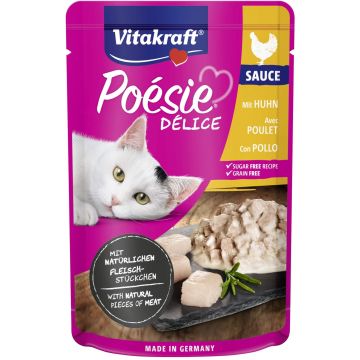 VITAKRAFT Poesie Delice Sauce Plic pentru pisici, cu File de Pui în Sos 85g
