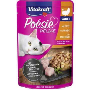 VITAKRAFT Poesie Delice Sauce Plic pentru pisici, cu Piept de Curcan în Sos 85g