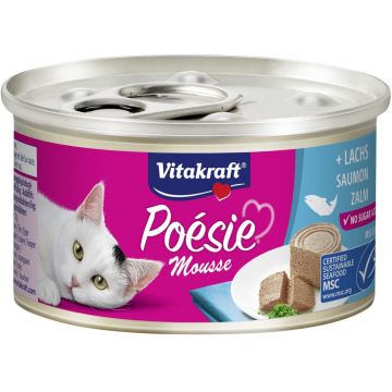 VITAKRAFT Poesie Mousse Conservă pentru pisici, cu Somon 85g