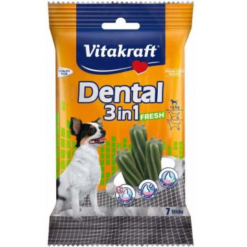 VITAKRAFT Recompensă pentru câini Dental Fresh 3-în-1, XS (câini sub 5kg), 70g