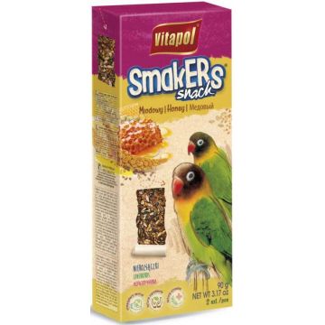 VITAPOL Smakers Snacks pentru agapornis Miere, 2 bucăţi 90g