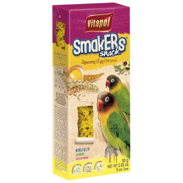 VITAPOL Smakers Snacks pentru agapornis Ou, 2 bucăţi, 80g
