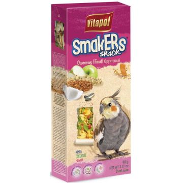 VITAPOL Smakers Snacks pentru nimfe Fructe, 2 bucăţi, 90g