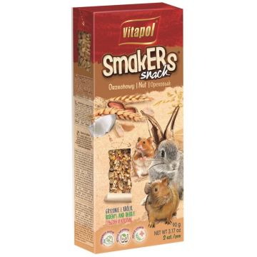 VITAPOL Smakers Snacks pentru rozătoare Alune, 2 bucăţi, 90g
