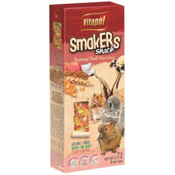 VITAPOL Smakers Snacks pentru rozătoare Fructe, 2 bucăţi, 90g