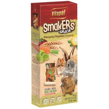 VITAPOL Smakers Snacks pentru rozătoare Legume, 2 bucăţi, 90g