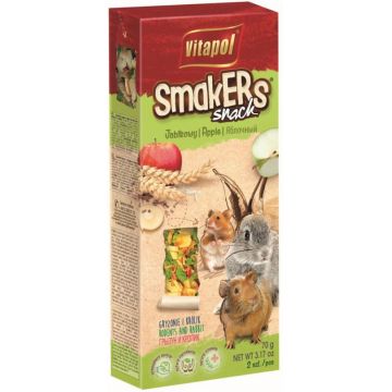 VITAPOL Smakers Snacks pentru rozătoare Măr, 2 bucăţi, 90g