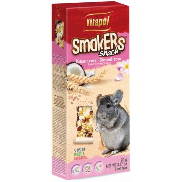 VITAPOL Smakers Snacks pentru şinşila Cocos şi petale de Trandafir, 2bucăţi, 90g