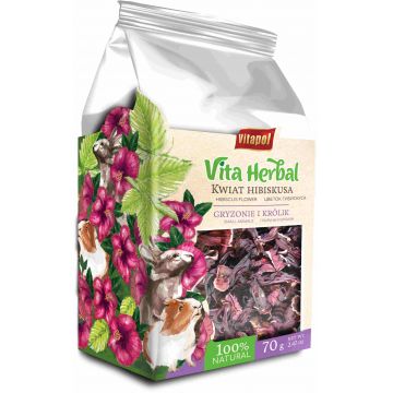 VITAPOL Vitaherbal Hrană suplimentară ptr animale mici cu flori de Hibiscus 70g