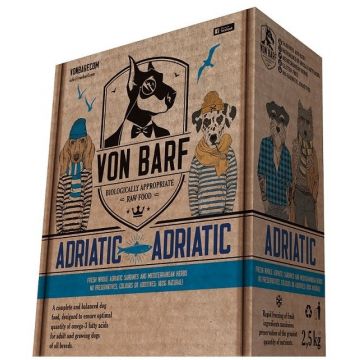 VON BARF Adriatic, hrană crudă congelată pentru câini 10x250g