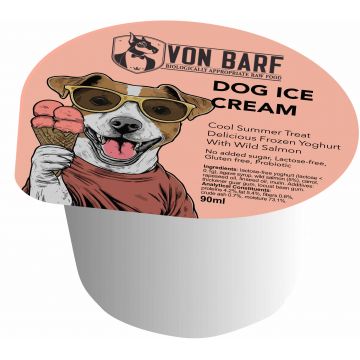 VON BARF Îngheţată pentru câini, cu Somon sălbatic, 90ml