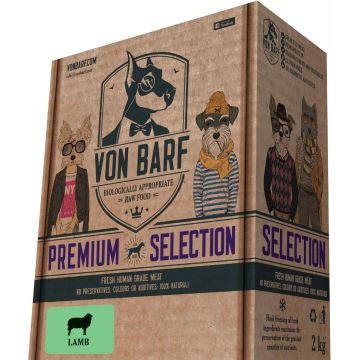 VON BARF Premium Selection Miel, hrană crudă congelată pentru câini 8x250g
