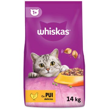 WHISKAS Hrană uscată pentru pisici adulte, cu Pui