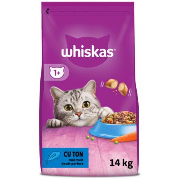 WHISKAS Hrană uscată pentru pisici Adulte, cu Ton 14kg