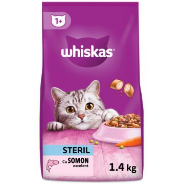 WHISKAS Sterile Hrană uscată pentru pisici Adulte, cu Somon 1,4kg