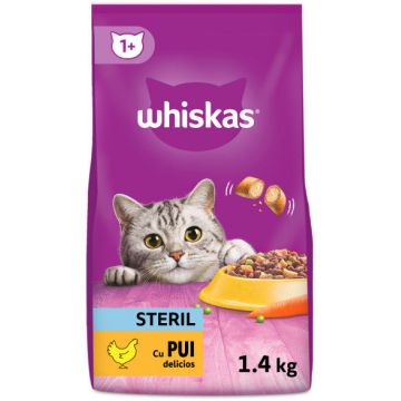 WHISKAS Sterile Hrană uscată pentru pisici Adulte sterilizate, cu Pui